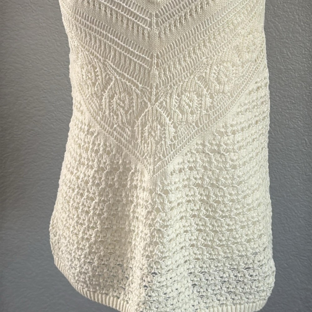 INC International Concepts Ivory Knit crochet sleeveless top size xxl - Picture 4 of 7